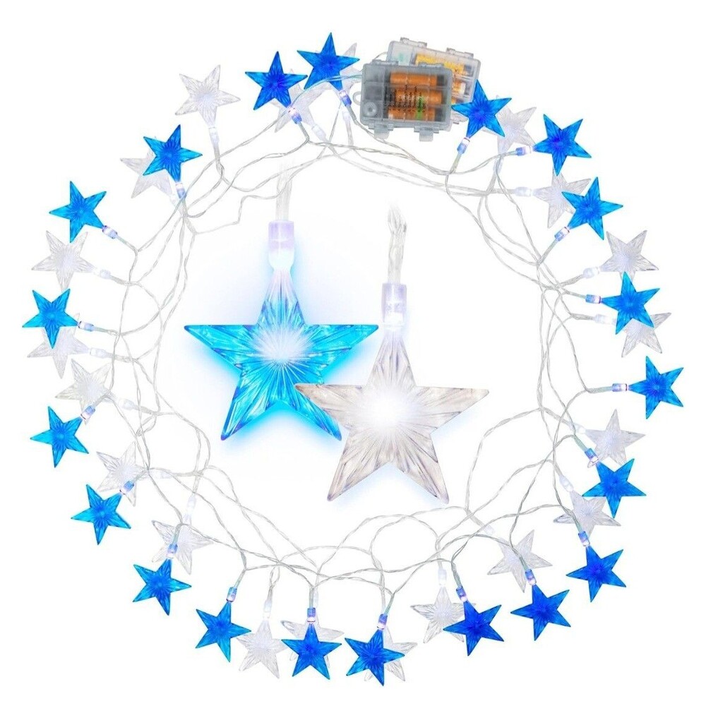 String Light  2 10ft String New 40 LED Lights SCS Direct Stars Blue White